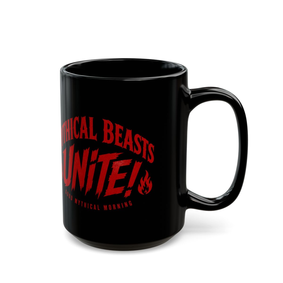 Good Mythical Morning "Mythical Beasts Unite!" Black Mug - alternate angle 5, merchandise