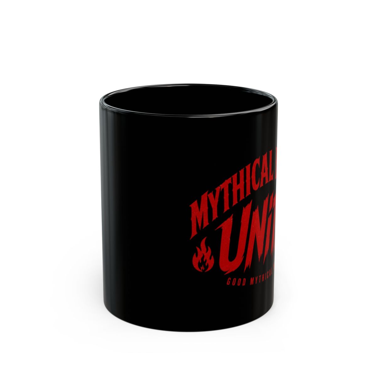 Good Mythical Morning "Mythical Beasts Unite!" Black Mug - alternate angle 1, merchandise