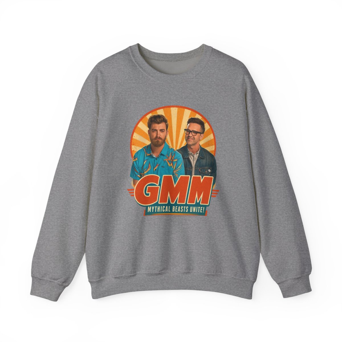 Good Mythical Morning " in bold Bebas Kai font below. " Crewneck
