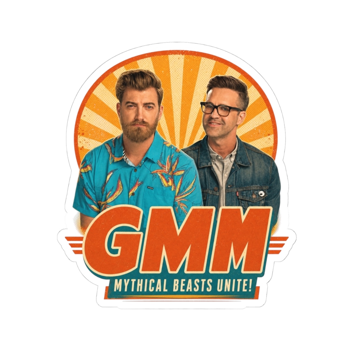Good Mythical Morning " in bold Bebas Kai font below. " Sticker